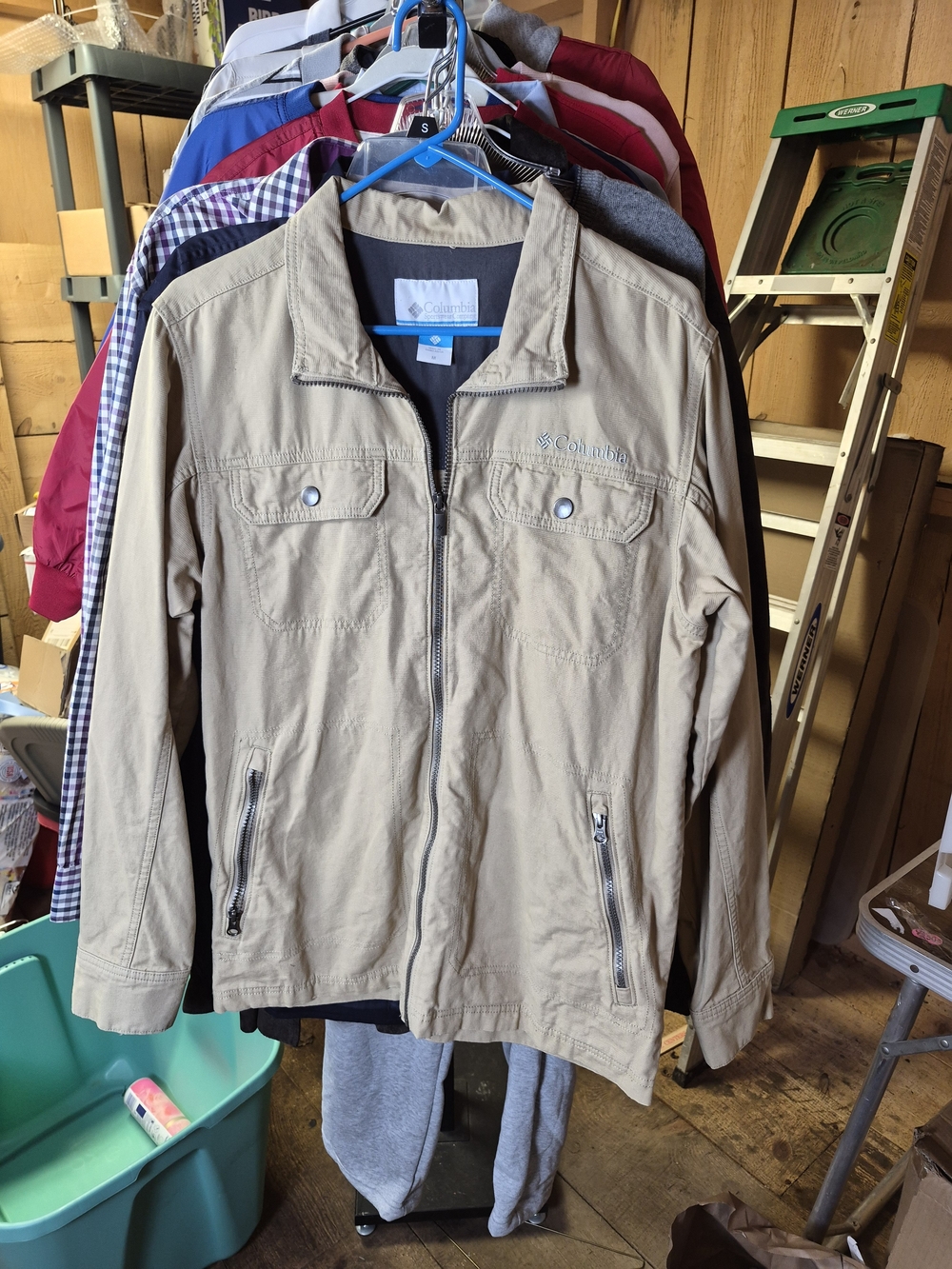 Columbia Men's Khaki Zip-Front Casual Jacket Bin 62